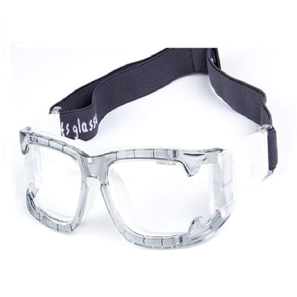 Runworld Sports Basketball Glasses Anti-Fog Safety Protective Goggles for Adult Men Youth Soccer Tennis Dribbling Eyewear (Transparent Grey)