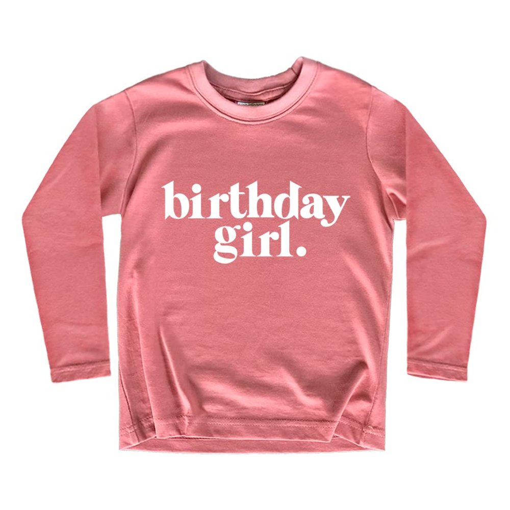 Birthday Girl Shirt Outfit Year Old Kids for Toddler 1st 2nd 3rd 4th 5th 6th 7th (Mauve - Long Sleeve, 12 Months)