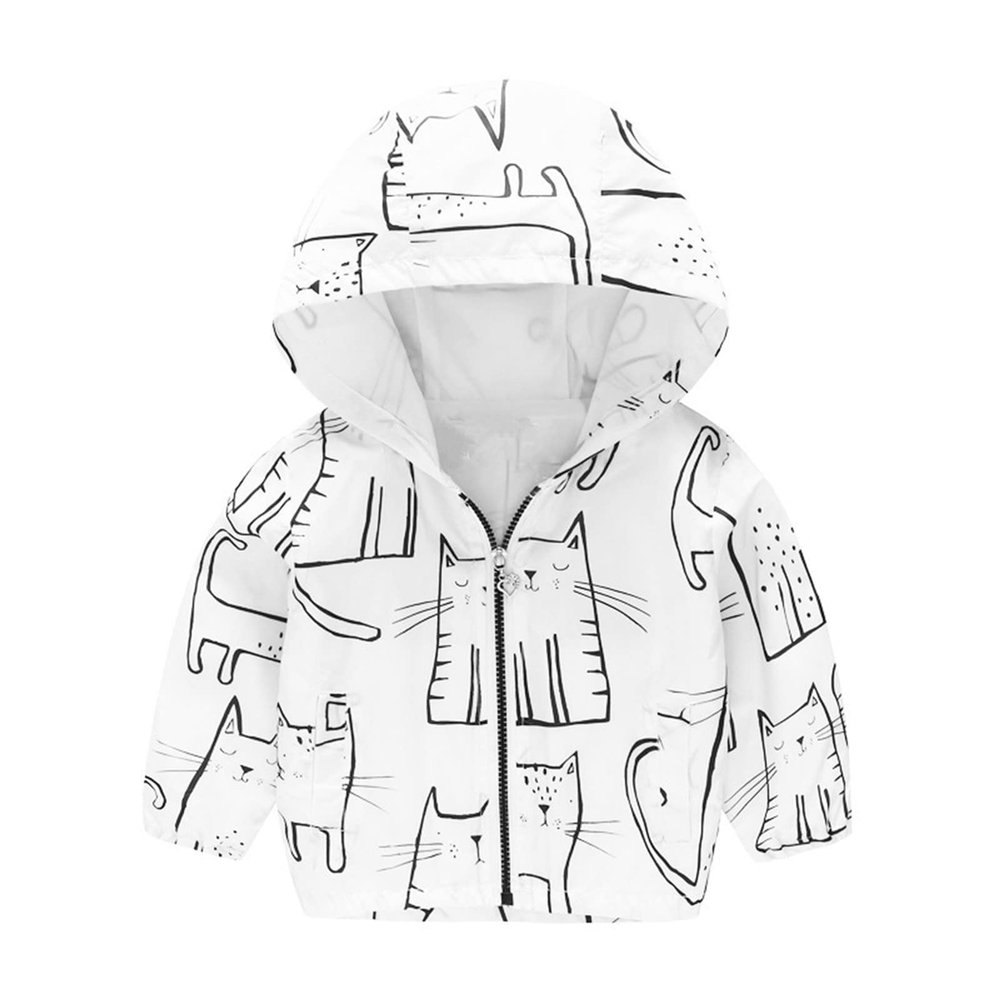 Moonker Baby Jacket 1-5 Years Old,Toddler Girls Boys Children Cartoon Print Zipper Hoodie Wind Coat Outwear Clothes MK29464