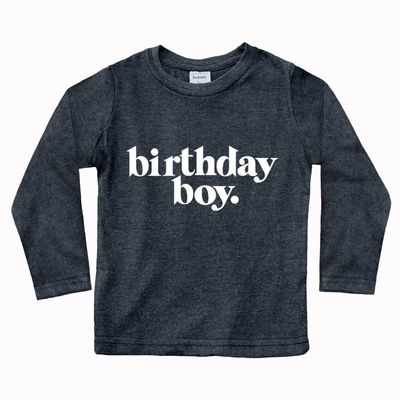 Birthday boy Shirt Toddler Outfit its My Year Old First 1st 2nd 3rd 4th 5th Tshirt (2 Years, Charcoal Black - Long Sleeve)