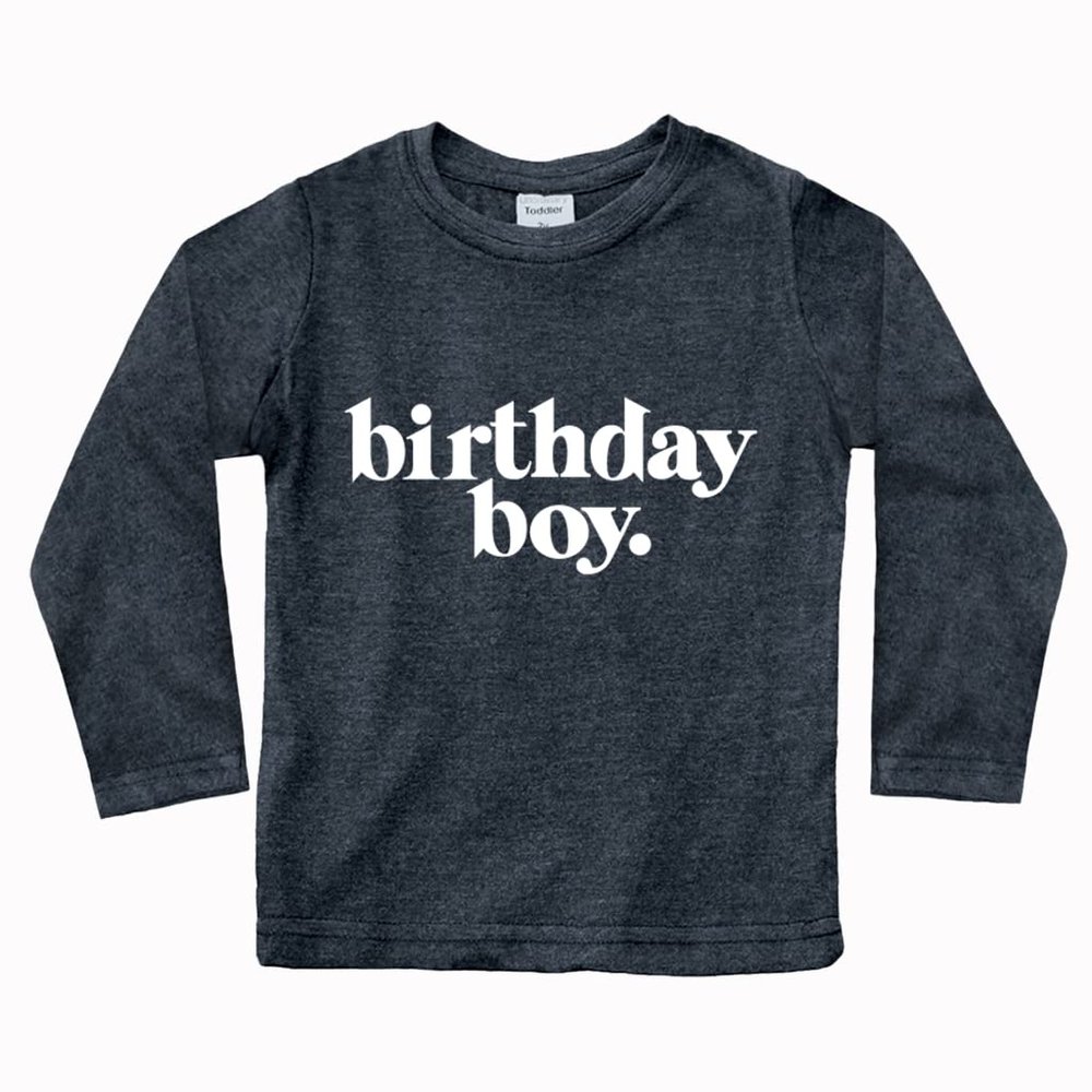 Birthday boy Shirt Toddler Outfit its My Year Old First 1st 2nd 3rd 4th 5th Tshirt (2 Years, Charcoal Black - Long Sleeve)