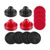 INSCOOL Air Hockey Pushers and Air Hockey Pucks Paddles, Goal Handles Paddles Replacement Accessories for Game Tables(4 Red and Black Pushers, 8 Red and Black Pucks) view 1