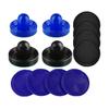 INSCOOL Air Hockey Pushers and Air Hockey Pucks Paddles, Goal Handles Paddles Replacement Accessories for Game Tables(4 Blue and Black Pushers, 8 Blue and Black Pucks) view 1