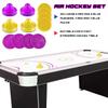 INSCOOL Air Hockey Pushers and Air Hockey Pucks Paddles, Goal Handles Paddles Replacement Accessories for Game Tables(4 Yellow and Purple Pushers, 8 Yellow and Purple Pucks) view 2