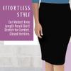 Kosher Casual Modest Knee Length Pencil Skirts for Women  Pull On Cotton Women's Skirts with Smooth Waistband - Classy Skirt for Work, Church & Casual Wear (Black Snake Print, XX-Large) view 3