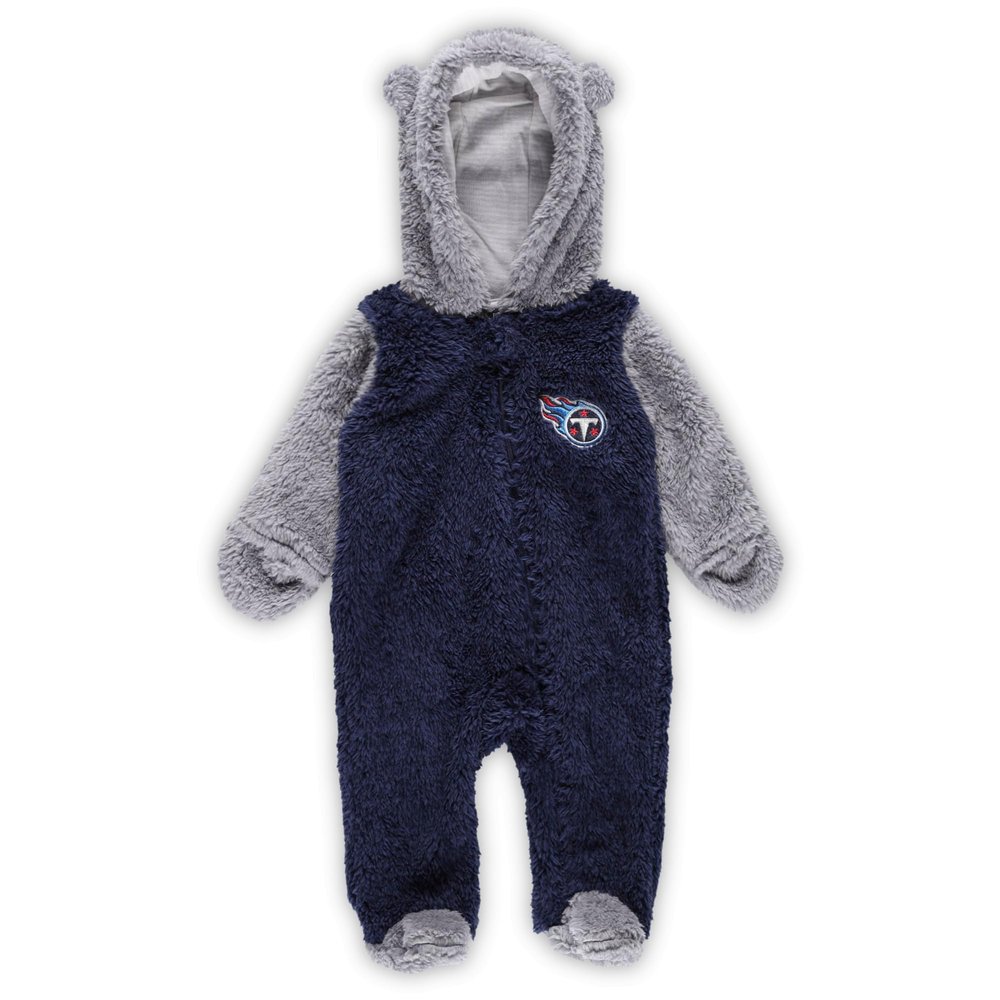 Outerstuff Newborn & Infant Navy/Gray Tennessee Titans Game Nap Teddy Fleece Bunting Full-Zip Sleeper