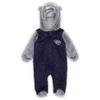 Outerstuff Newborn & Infant Navy/Gray Tennessee Titans Game Nap Teddy Fleece Bunting Full-Zip Sleeper view 1