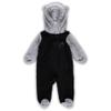 Outerstuff Newborn & Infant Black/Gray Carolina Panthers Game Nap Teddy Fleece Bunting Full-Zip Sleeper view 1