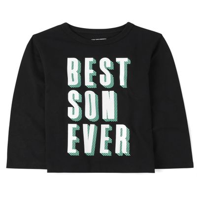 The Children's Place Baby-Boys and Toddler Assorted Everyday Long Sleeve Graphic T-Shirts Best Son Ever 12-18MOS