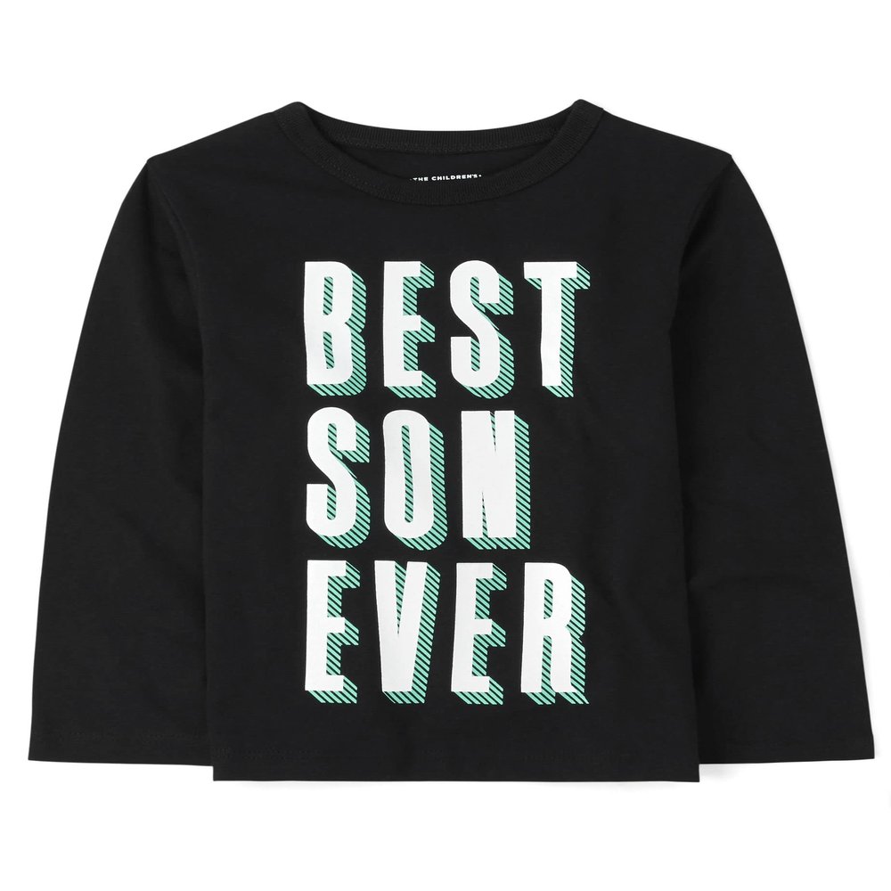 The Children's Place Baby-Boys and Toddler Assorted Everyday Long Sleeve Graphic T-Shirts Best Son Ever 12-18MOS