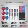 RED DRAGON Team Red v Team Blue 20 Gram Steel Professional Steel Darts Set with Flights and Shafts (Stems) view 2