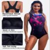 beautyin One Piece Bathing Suit for Women Racerback Sport Swimsuit for Training Black/Red view 4