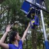 Volleyball Spike Trainer. (On Basketball Systems) Blue view 1