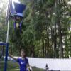 Volleyball Spike Trainer. (On Basketball Systems) Blue view 2