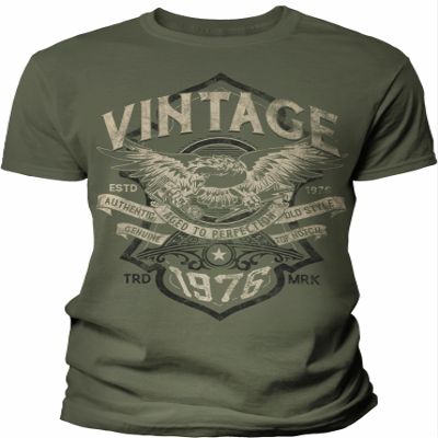 50th Birthday Gift Shirt for Men - Vintage 1976 Aged to Perfection - F/Military-002-4X