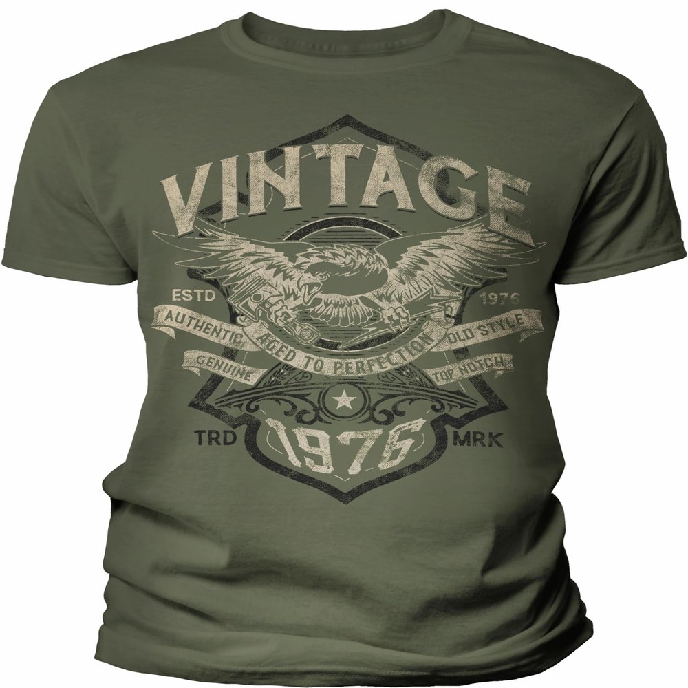 50th Birthday Gift Shirt for Men - Vintage 1976 Aged to Perfection - F/Military-002-4X