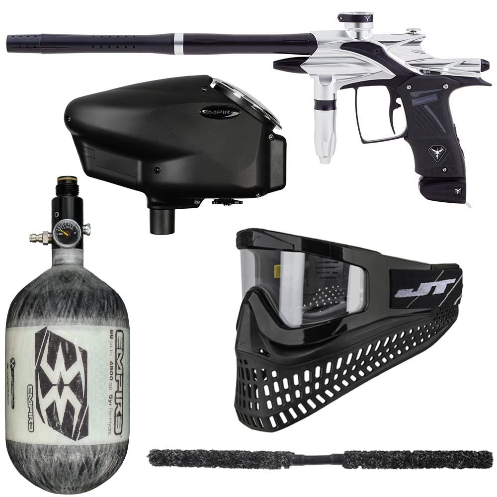 Action Village Dangerous Power Fusion Elite Insane Paintball Gun Package Kit (Tank Size: 68/4500, Silver/Black)