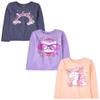 The Children's Place Girls Unicorn Long Sleeve Graphic T-Shirts,Multipacks Rainbow/Music Cat/Unicorn 3-Pack Large view 1