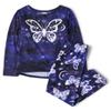 The Children's Place,Long Sleeve Top and Pants 2 Piece Pajamas Sets,Royal Blue Butterfly,XLarge (14) view 1
