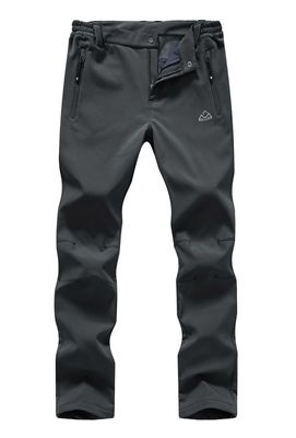 YSENTO Women's Fleece Lined Pants Winter Snow Ski Waterproof Insulated Softshell Hiking Mountain Pants Dark Grey Size M