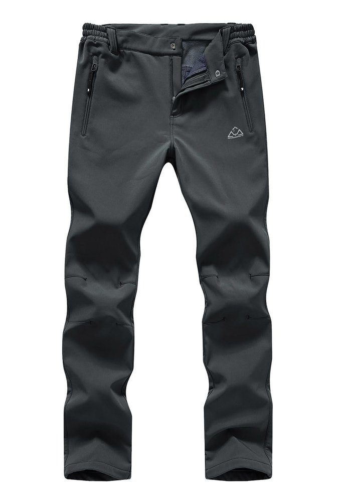 YSENTO Women's Fleece Lined Pants Winter Snow Ski Waterproof Insulated Softshell Hiking Mountain Pants Dark Grey Size M