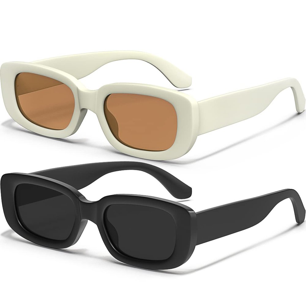 AWGSEE Retro Rectangle Kids Sunglasses 90s Vintage Fashion Narrow Square Frame Glasses Shades for Girls Boys UV Protection