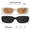 AWGSEE Retro Rectangle Kids Sunglasses 90s Vintage Fashion Narrow Square Frame Glasses Shades for Girls Boys UV Protection view 2
