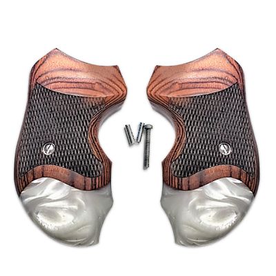 Replacement Grips for All Charter Arms Rosewood Checkered and Pearl wrap Around