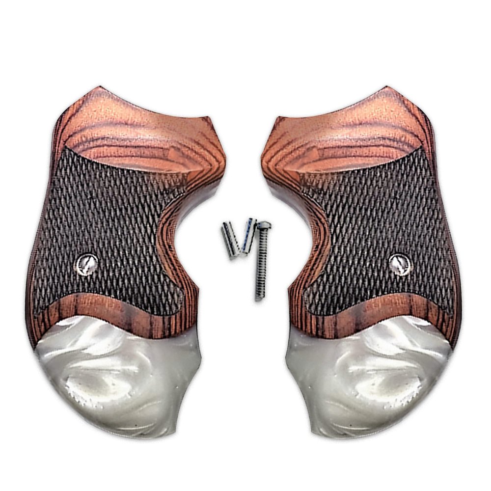 Replacement Grips for All Charter Arms Rosewood Checkered and Pearl wrap Around