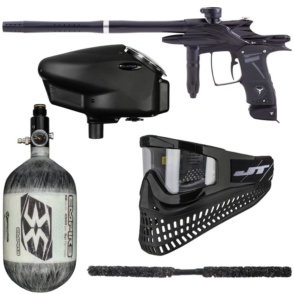 Action Village Dangerous Power Fusion Elite Insane Paintball Gun Package Kit (Tank Size: 68/4500, Black/Black)