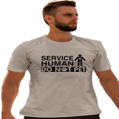 3X-Large Oxford Mens Service Human Do Not Pet Funny Dog Lover Gift Idea T-Shirt