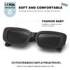 AWGSEE Retro Rectangle Kids Sunglasses 90s Vintage Fashion Narrow Square Frame Glasses Shades for Girls Boys UV Protection view 4