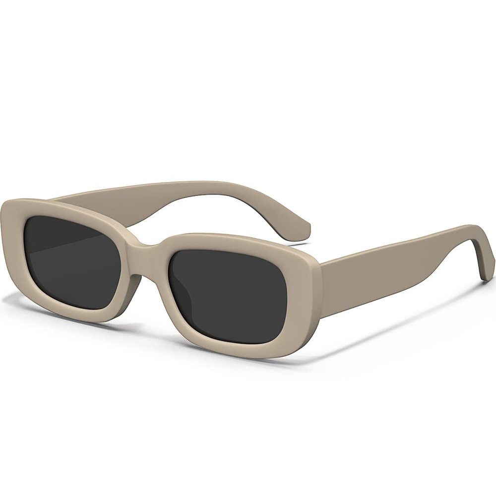 AWGSEE Retro Rectangle Kids Sunglasses 90s Vintage Fashion Narrow Square Frame Glasses Shades for Girls Boys UV Protection
