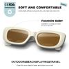 AWGSEE Retro Rectangle Kids Sunglasses 90s Vintage Fashion Narrow Square Frame Glasses Shades for Girls Boys UV Protection view 4