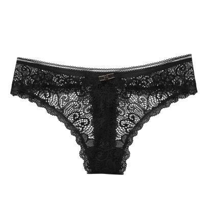 Women Light Luxury Sexy Lace Panties Transparent Hollow Low Waist Boy Shorts Underwear for Women plus Size 4x Black