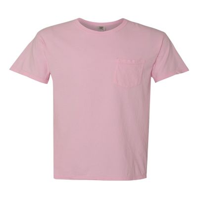 Comfort Colors Men's Adult Short Sleeve Pocket Tee, Style 6030 (Large, Light Blossom)