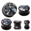 Pierced Owl Natural Black Labradorite Stone Double Flared Plugs, Sold as a Pair (10mm (00GA)) view 3