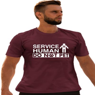 3X-Large Maroon Mens Service Human Do Not Pet Funny Dog Lover Gift Idea T-Shirt
