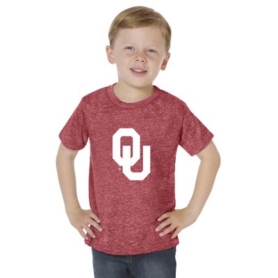 Little King Knobby NCAA Big Logo Toddler T-Shirt-Boys & Girls-Oklahoma-Heathered Crimson-4T