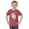 Little King Knobby NCAA Big Logo Toddler T-Shirt-Boys & Girls-Oklahoma-Heathered Crimson-4T view 1