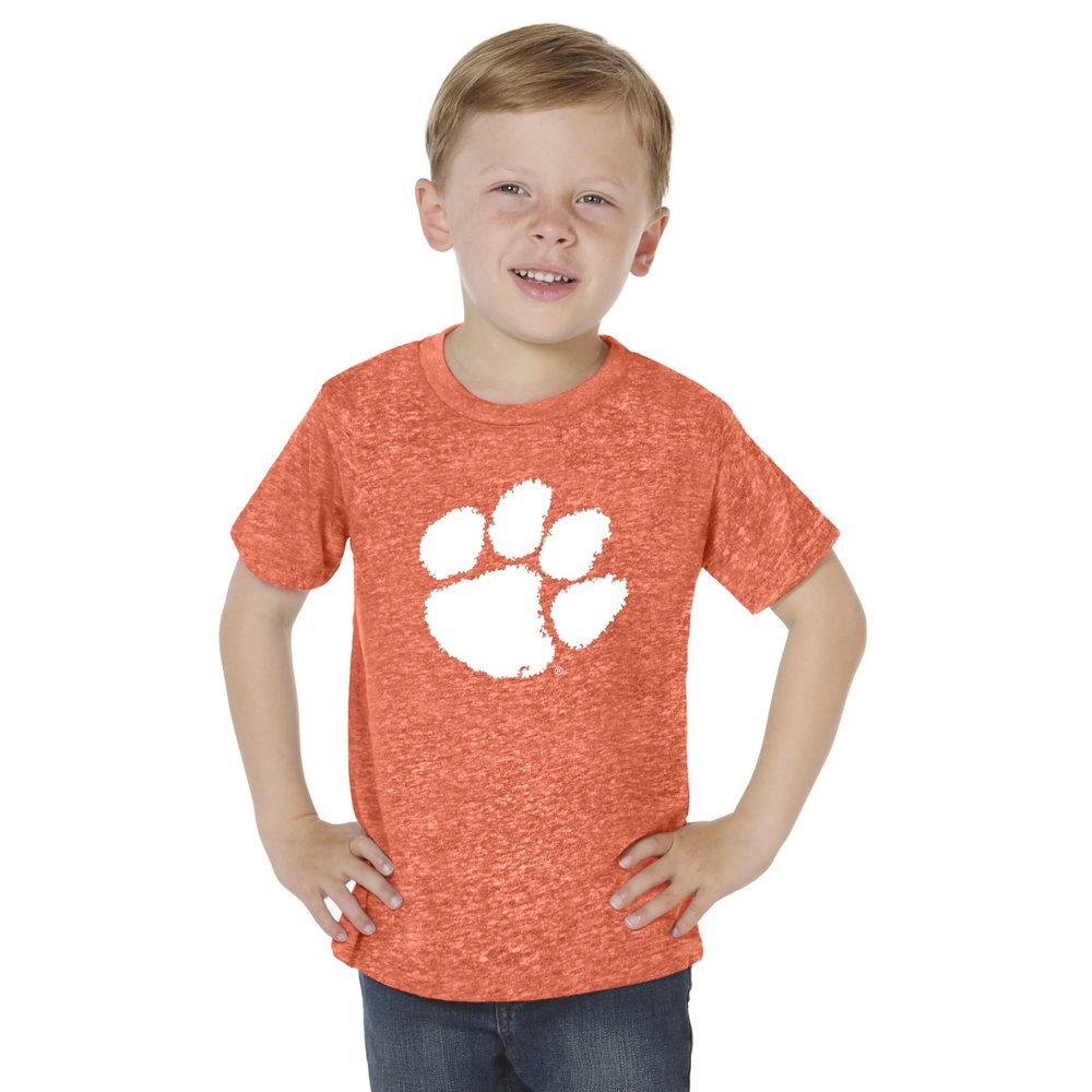 Little King Knobby NCAA Big Logo Toddler T-Shirt-Boys & Girls-Clemson-Heathered Orange-2T