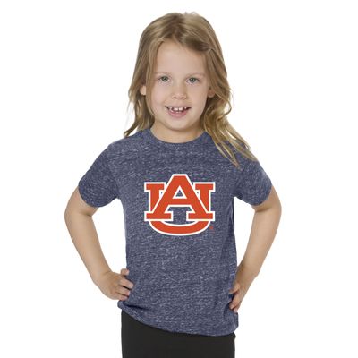 Little King Knobby NCAA Big Logo Toddler T-Shirt-Boys & Girls-Auburn-Heathered Navy-3T
