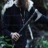 Genuine Viking Bearded Axe - 1095 Carbon Steel, 55-58 RC Hardness - Includes Leather Cover, 21.6 Inches view 3