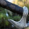 Genuine Viking Bearded Axe - 1095 Carbon Steel, 55-58 RC Hardness - Includes Leather Cover, 21.6 Inches view 4