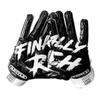 Battle Sports Finally Rich 2.0 Wide Receiver Football Gloves, Ultra Stick Adult & Youth Gloves - Adult X-Large, Black/White
