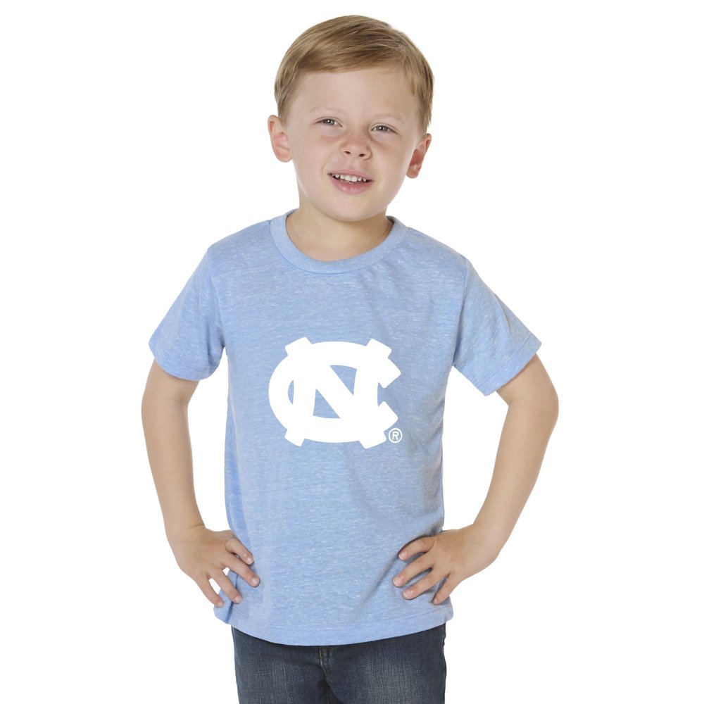 Little King Knobby NCAA Big Logo Toddler T-Shirt-Boys & Girls-North Carolina-Heathered Carolina Blue-2T