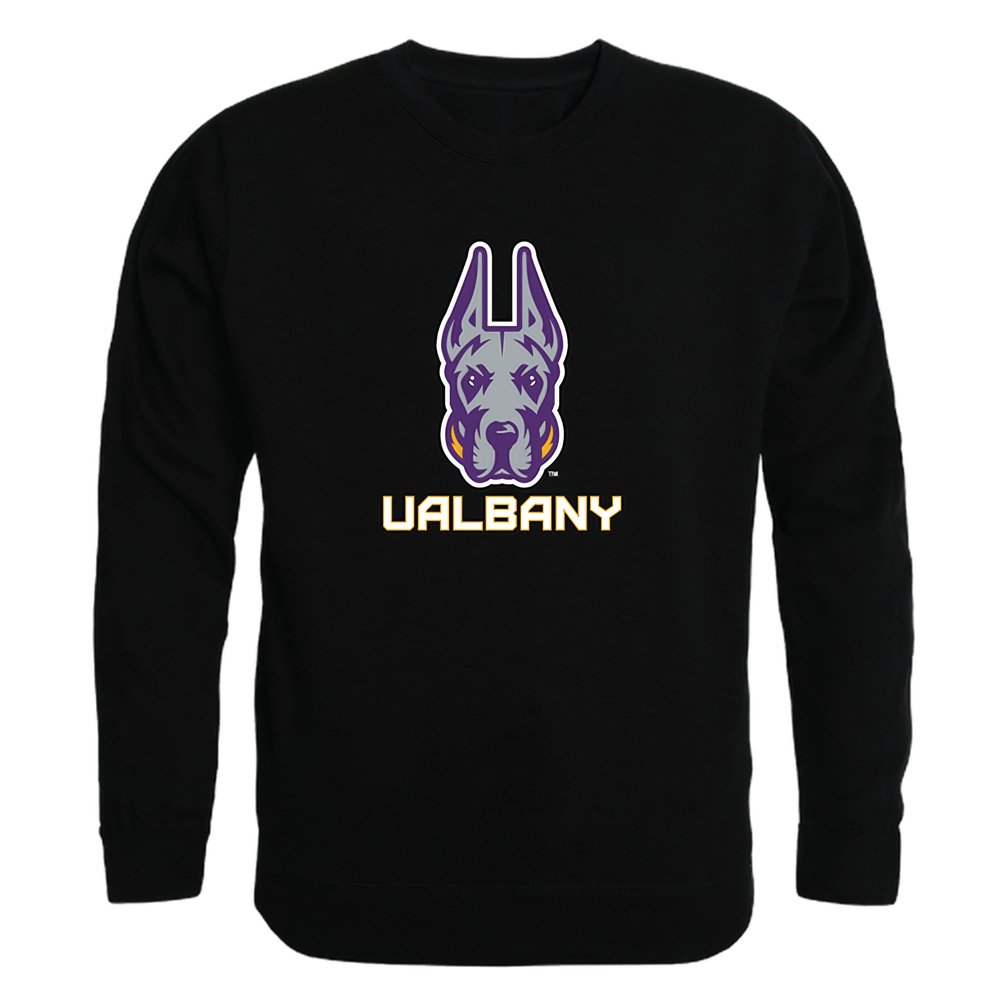 W Republic Albany Great Danes College Crewneck Pullover Sweatshirt, Adult Unisex, Black, XX-Large - NCAA Officially Licensed Apparel