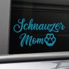Schnauzer Mom Vinyl Decal Laptop Car Truck Bumper Window Sticker, 5.5" x 2.5", Teal view 1