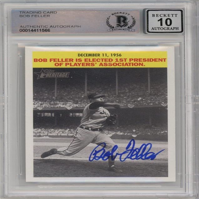 Bob Feller 2005 Topps Heritage Baseball Autograph Card #F-BF BAS 10
