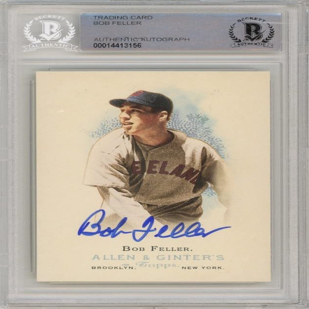 Bob Feller 2006 Topps Allen & Ginter Baseball Autograph Card #289 BAS